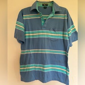 Vintage Arrow Blue Striped Polo Shirt with Pocket L
